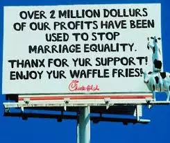 Chick Filet opposes marriage equality